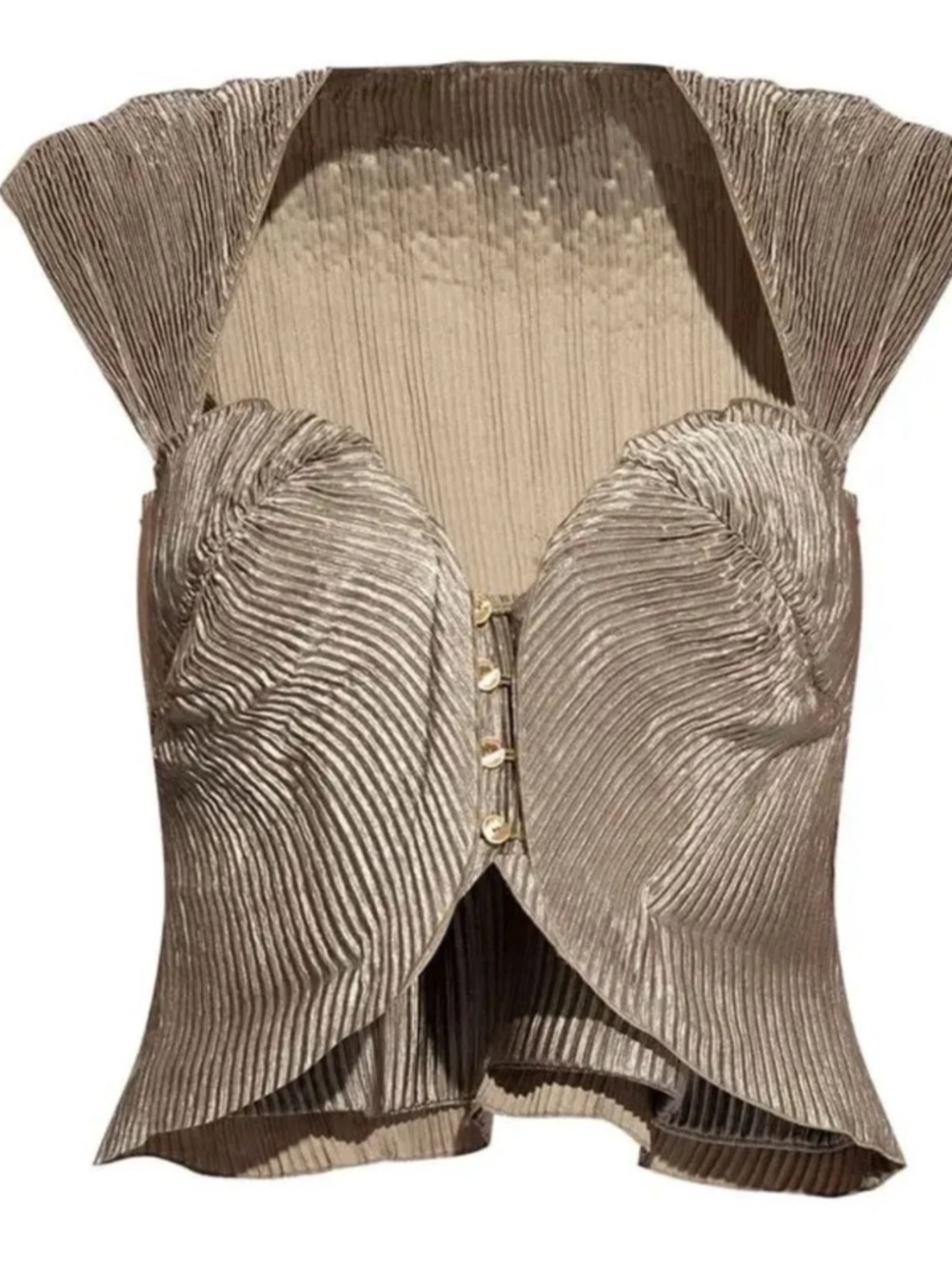 EUC Cult Gaia Milli Sweetheart-Neck Pleated Top XS